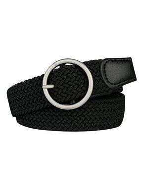 Plus Size Stretch Belt Elastic Braid Woven No Hole Adjustable Fit